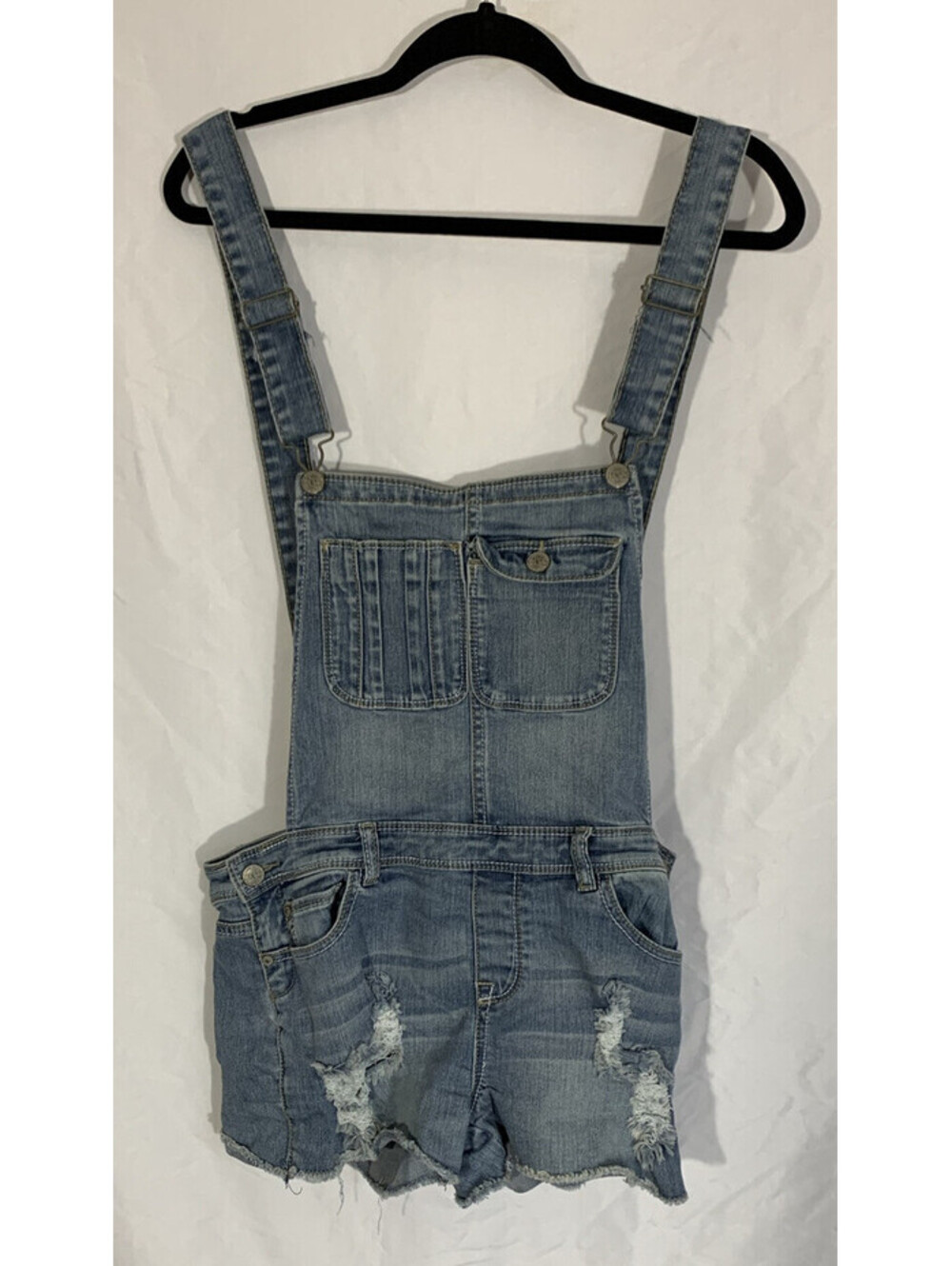 Zana Di Women’s Size Large Denim Jean Backless Bib Overall Shorts